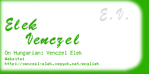 elek venczel business card